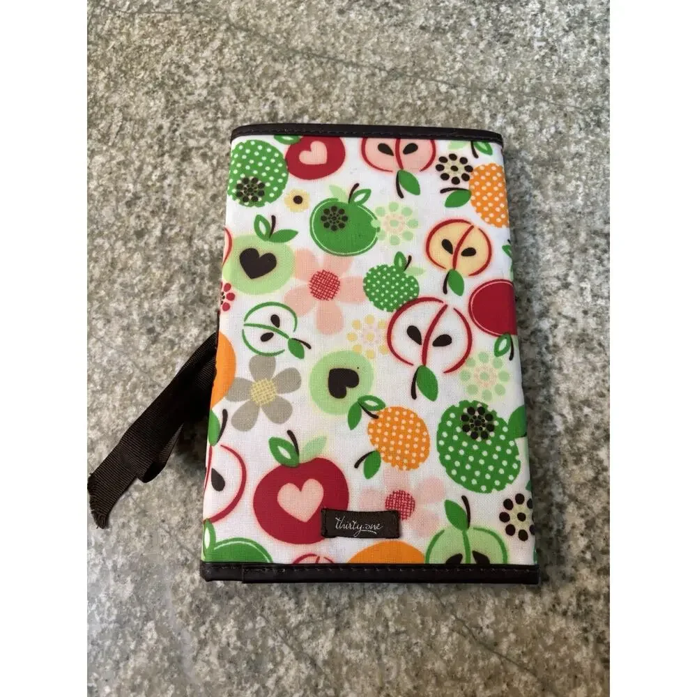 Thirty-One Multicolor Fabric Women's Organizer Day Planner Apple Floral Notepad